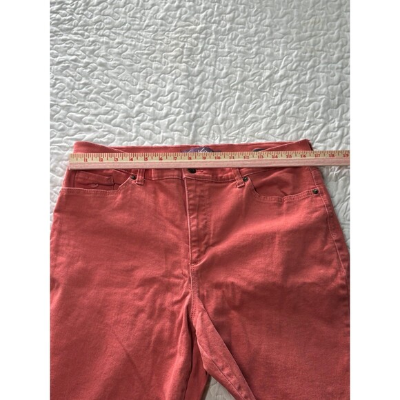 Gloria Vanderbilt Salmon Pink Straight Leg Jeans size 14 short - Picture 3 of 5